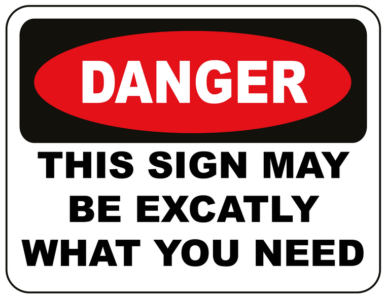 Danger with text sign - free edit